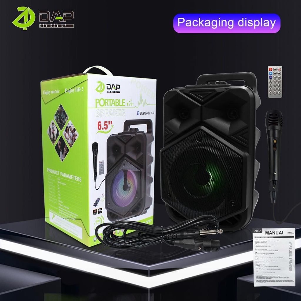 DAP D-VY7 Speaker Bluetooth Super Bass 6.5 Inch Free Mic &amp; Remote Support BT 5.0 - Garansi 1 Tahun
