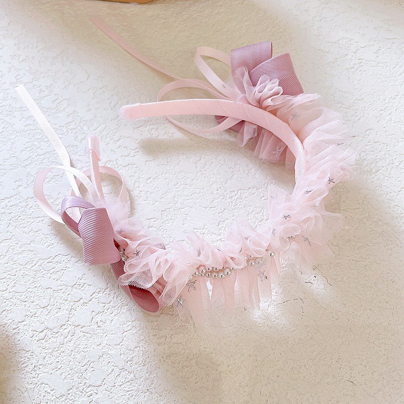 Bando Lace Princess Anak Bow | Mahkota Bandana Pita Rambut Aksesoris Kepala | premium import perempuan catalog WGEP PB