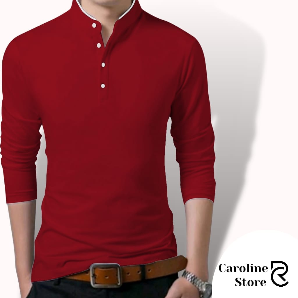 Kaos Kerah Shanghai Lengan Panjang - Kaos Koko Shanghai Lengan Panjang Premium Combed tshirt