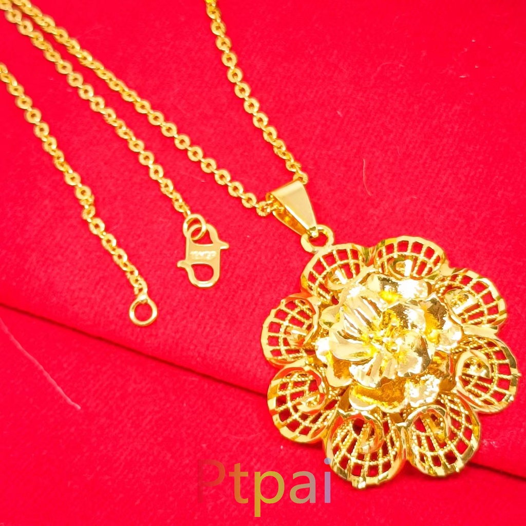 Set perhiasan gelang kendari+kalung+cincin lapis emas 24K gold terbaru fashion dubai xuping anti karat tidak mudah luntur