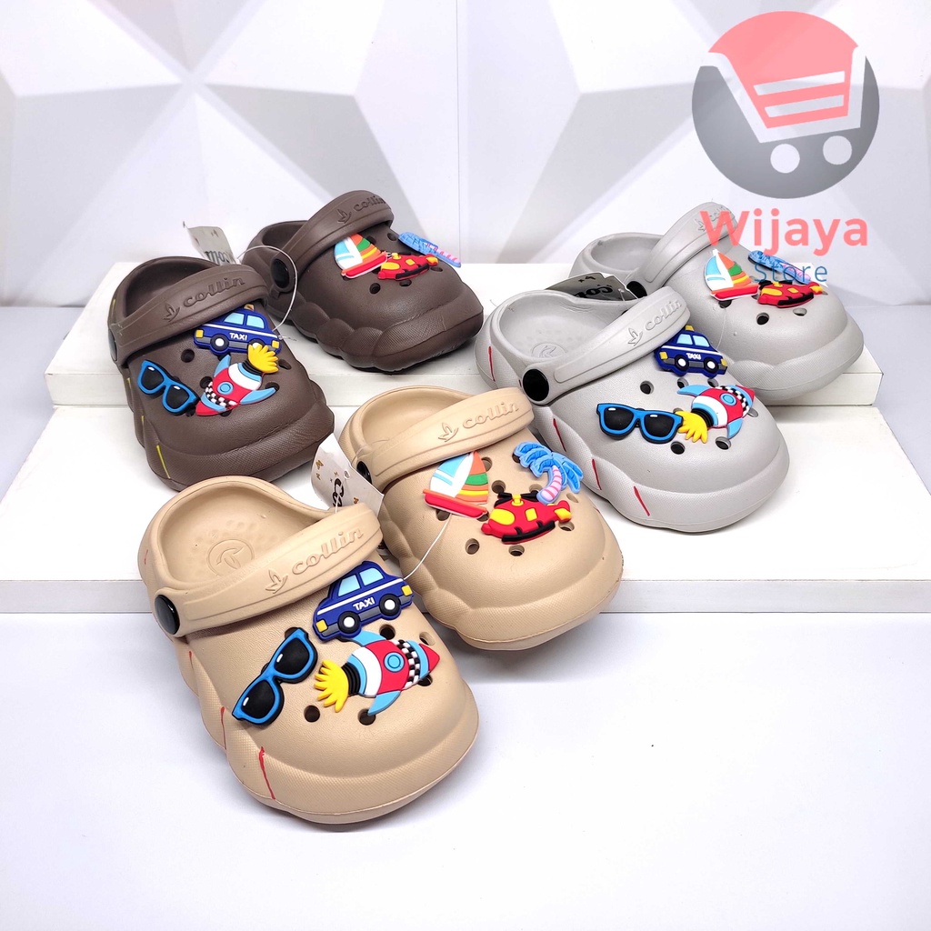 Sandal COLLIN 6130 30-35 Baim FUJI Sendal Slide Kokop Selop Laki-laki Nyaman dan Trendi