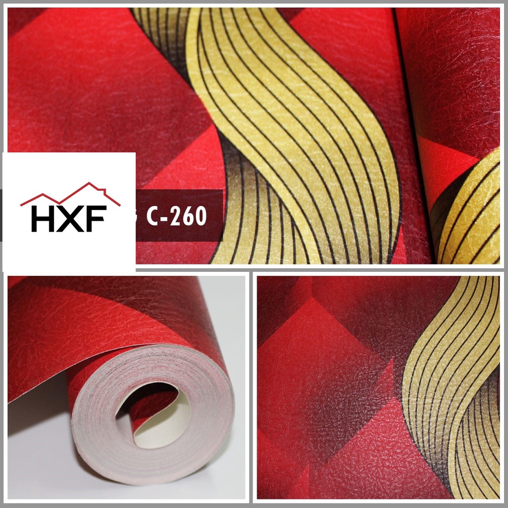 WALLPAPER DINDING VINYL KOTAK PERSEGI SALUR EMAS SILVER