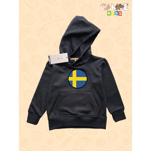 Jaket Hoodie Anak KIDS CAMOE Sweden Flag Bendera Swedia