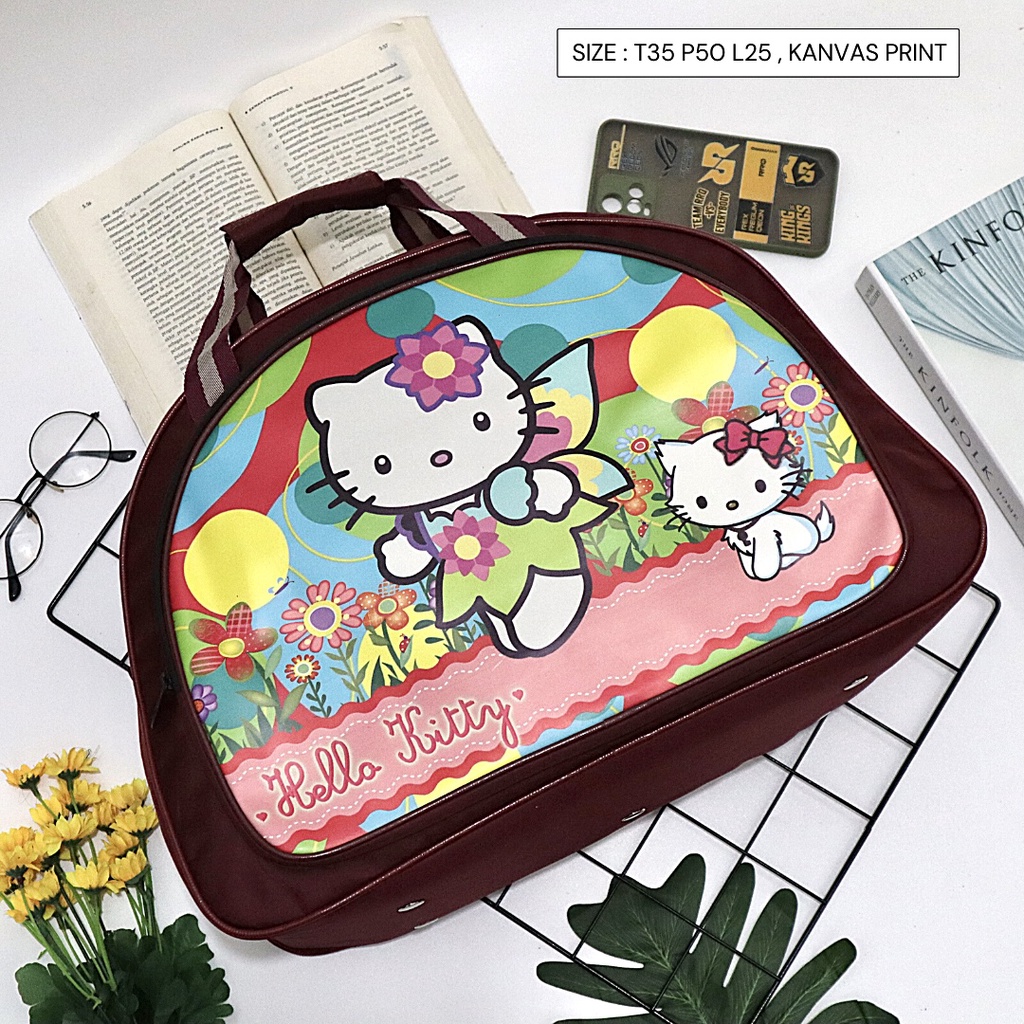 (BISA COD) tas pakaian wanita travel elle ukuran besar gambar print grosir semarang murah fashion