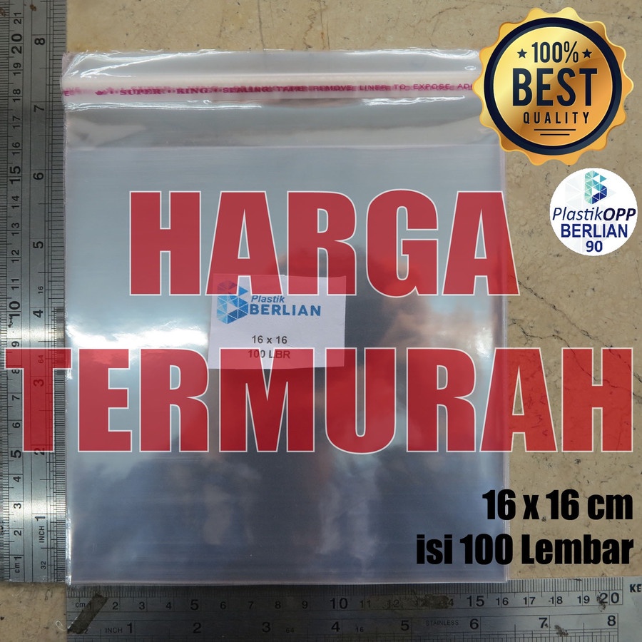 16x16 cm Plastik Opp Seal / Plastik Opp Lem Tebal 20 Micron