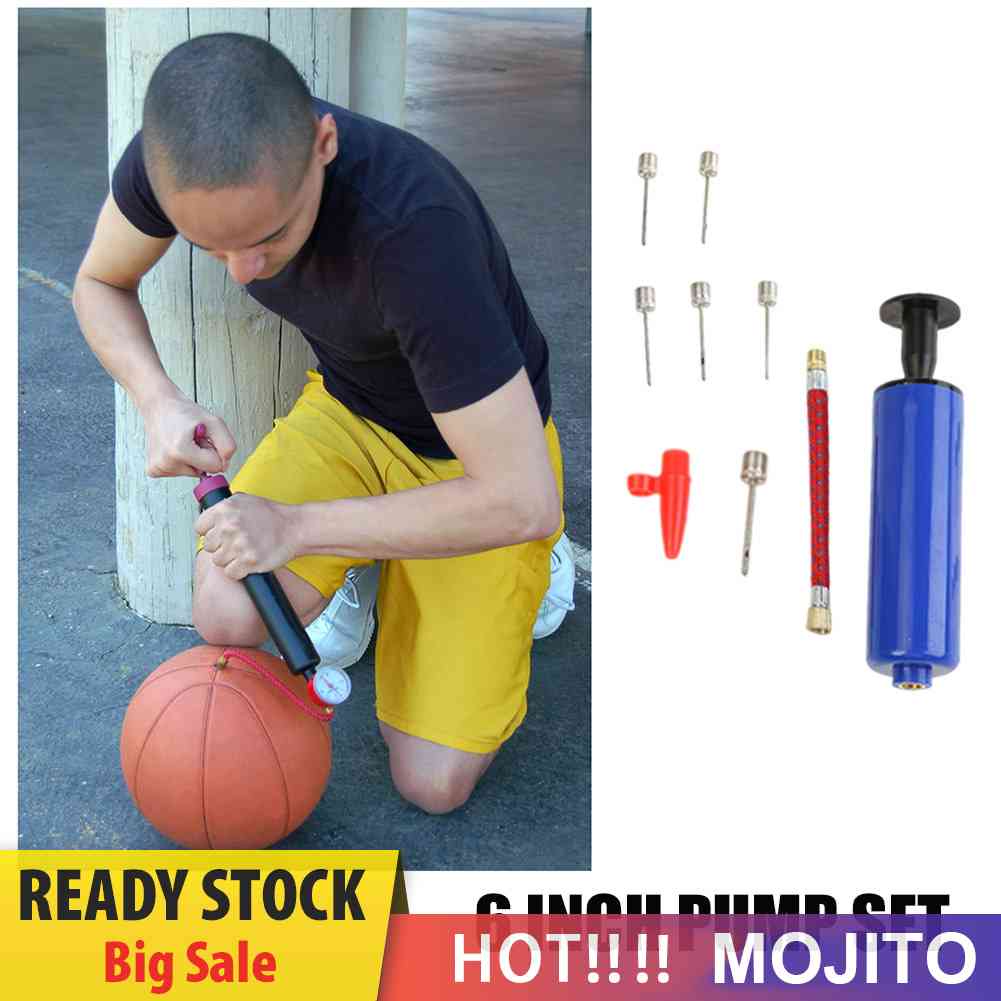 10pcs / set Pompa Angin Portable Multifungsi Ukuran 6 inch Untuk Ban Sepeda