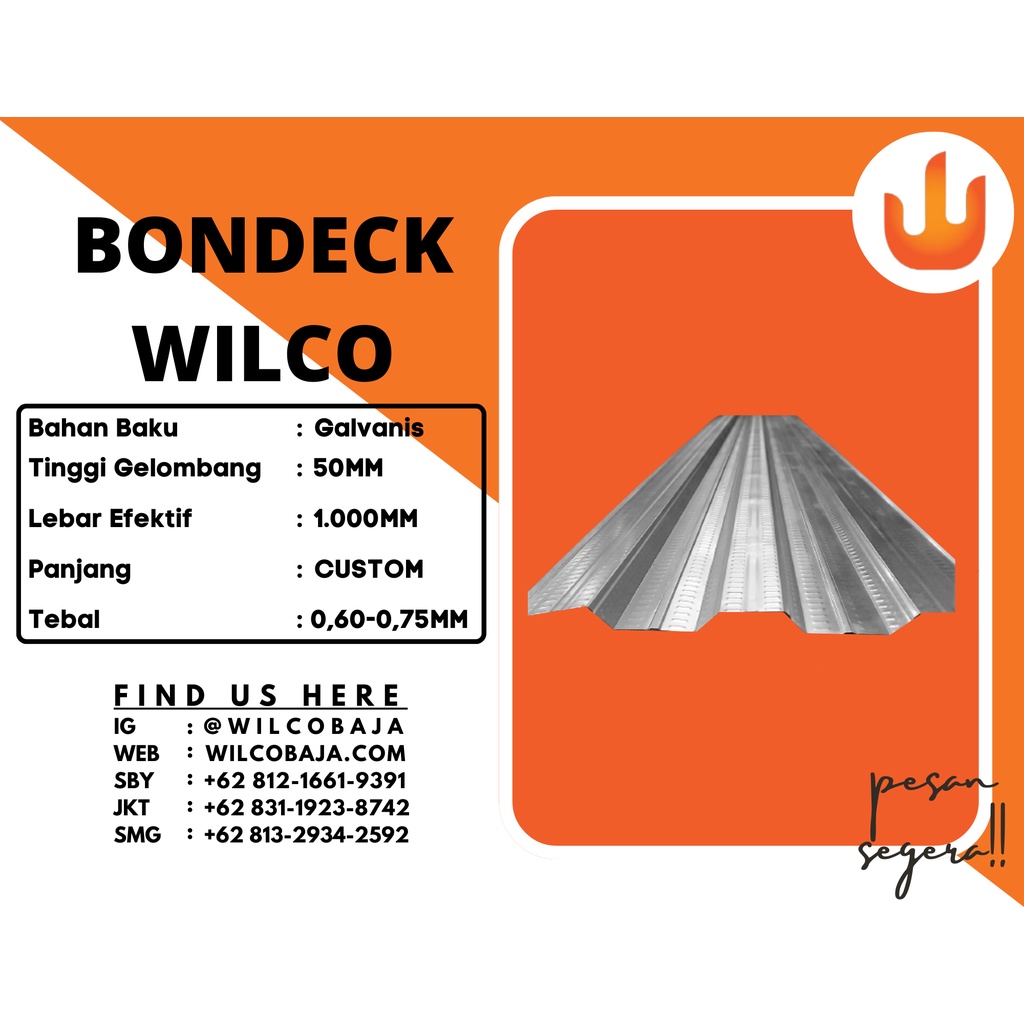 WILCO BAJA RINGAN - BONDECK / FLOORDECK / ALAS COR GALVANIS