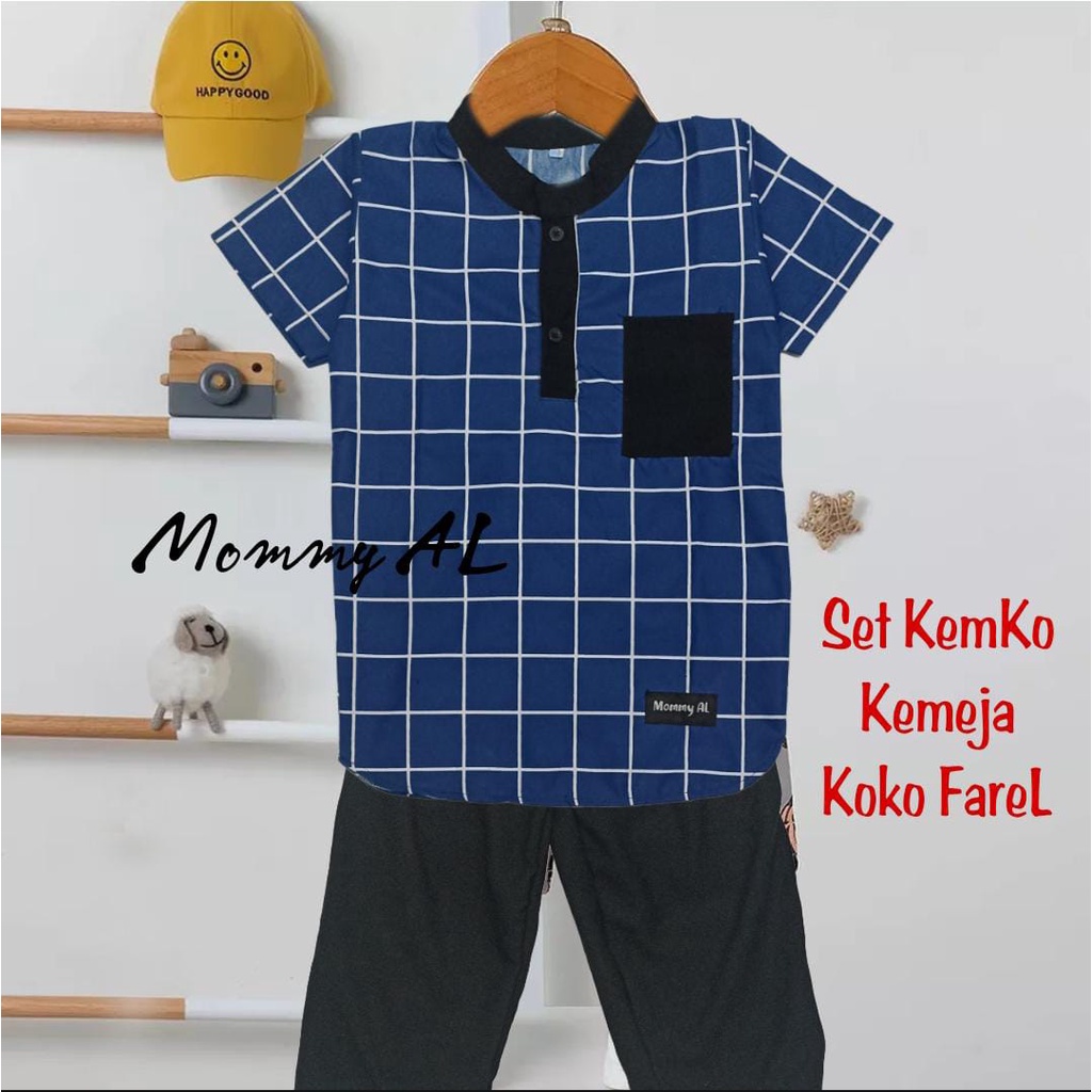 STELAN BAJU KOKO KEMENKO (KEMEJA KOKO)/Baju koko anak laki laki/Baju koko anak/Baju koko anak laki laki setelan/Baju koko anak laki laki 1 tahun/Baju koko anak laki laki 3 tahun/Baju koko anak laki laki 2 tahun/Baju Kok Anak Laki/Set koko anak laki laki/S