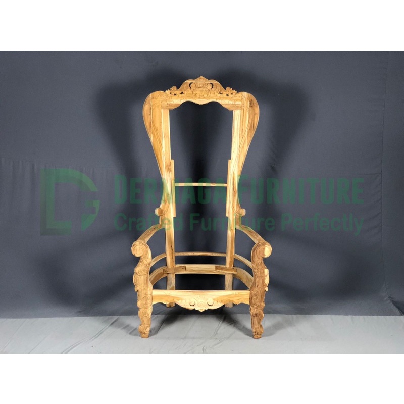 KURSI SYAHRINI TINGGI 175cm KAYU JATI MEWAH KURSI TAMU KURSI TERAS KURSI PELAMINAN DEKORASI DERMAGA 