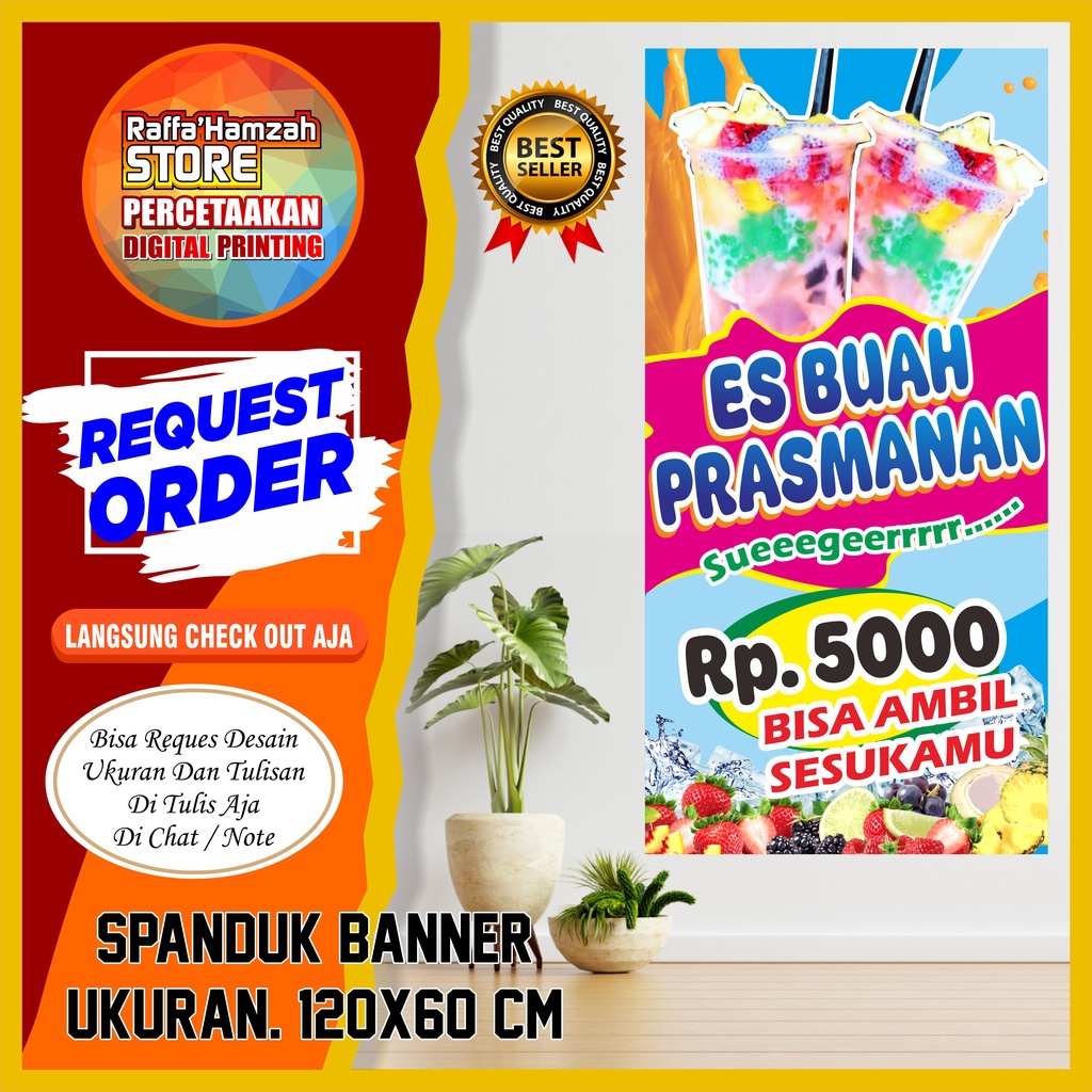 Spanduk, Banner Minuman Es Buah Prasmanan Spanduk Minuman Es Buah Prasmanan