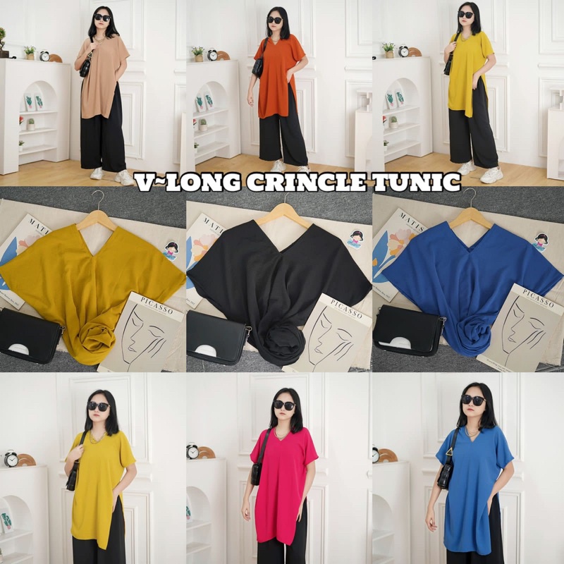 GFS V LONG OVERSIZE CRINCLE TUNIC