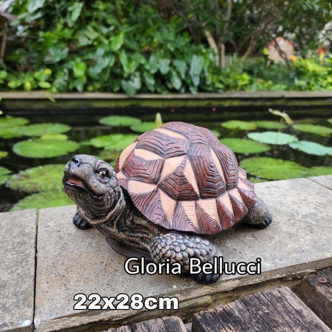 patung pajangan kura2 sulcata miniatur kura kura hiasan kolam kebun