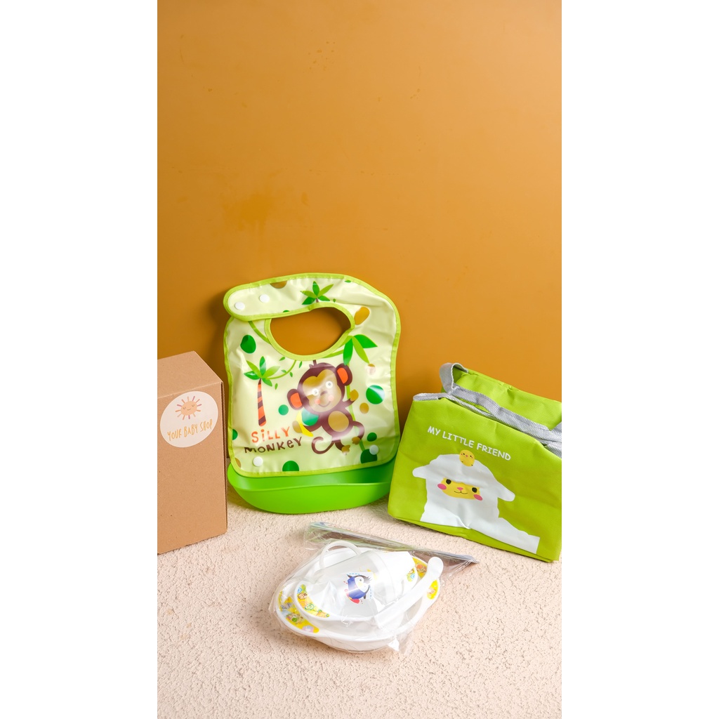 Hampers Peralatan Makan Bayi/ Feeding set Gift Box Baby / Kado New Born / Kado Bayi/ feeding set / Hampers Kado Lahiran Bayi  Gift Set Premium Feeding Travel Baby Hampers