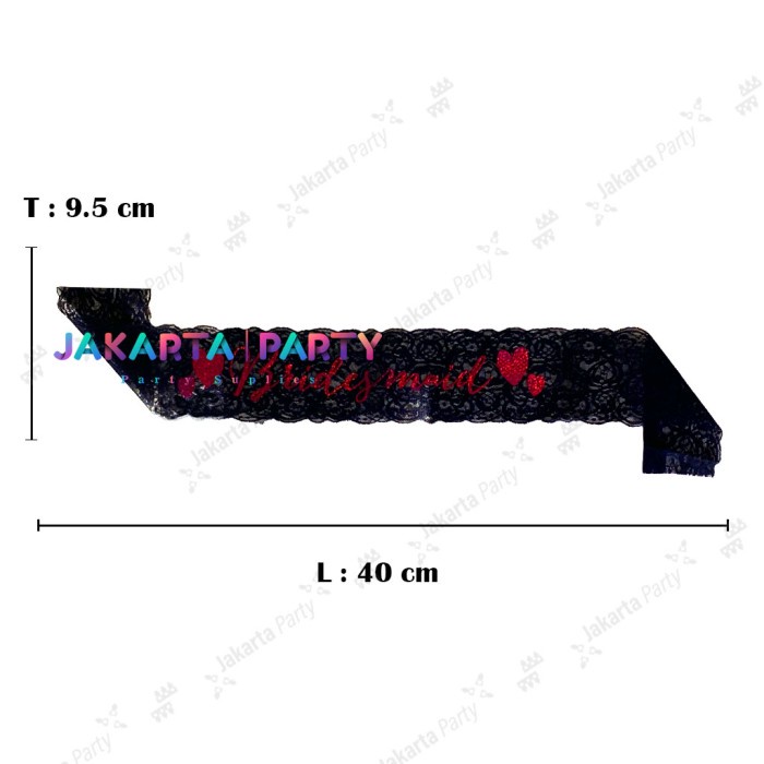 Selempang Brides Maid Hitam renda / Sash Brides maid Hitam