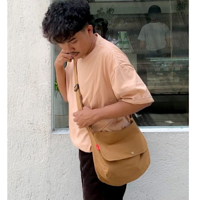 Sling Bag Pria | Tas Selempang Kanvas Unisex Pria Wanita Canvas Vintage Korea Crossbody Premium Handmade Original