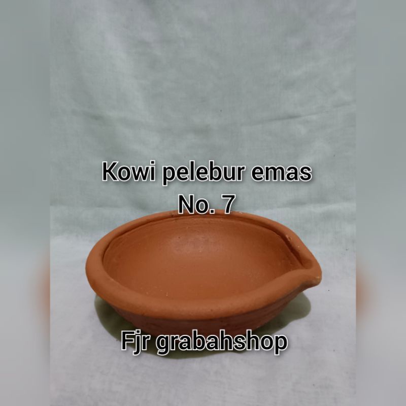 kowi pelebur emas ukuran no 7 berkualisat/pelebur logam grabah tanah liat asli