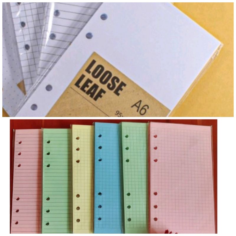 

50 Lembar Kertas A6 , 80 Gsm, 75 Gsm, 70 Gsm Loose Leaf Refill Isi Binder A6 Ring 6