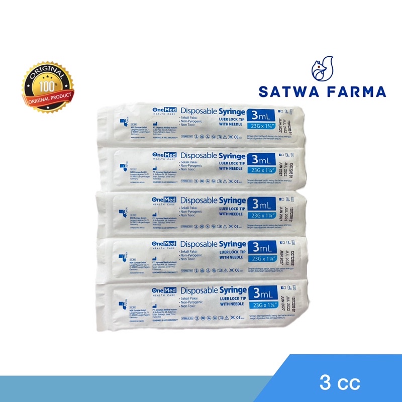Spuit 3cc Needle 23G / Spuit 3ml OneMed / Suntikan 3ml OneMed