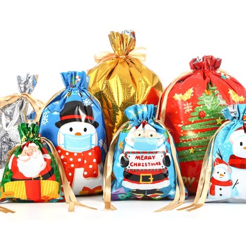 

Plastik Goodiebag Tali Serut Natal XMas LARGE BIJIAN- Packing Cookies kue dengan pita
