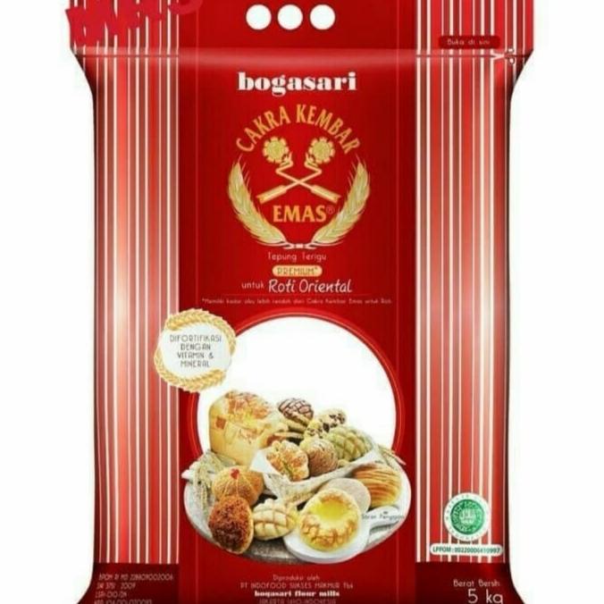 

[COD] Tepung Cakra kembar emas premium roti oriental 5 kg [COD]