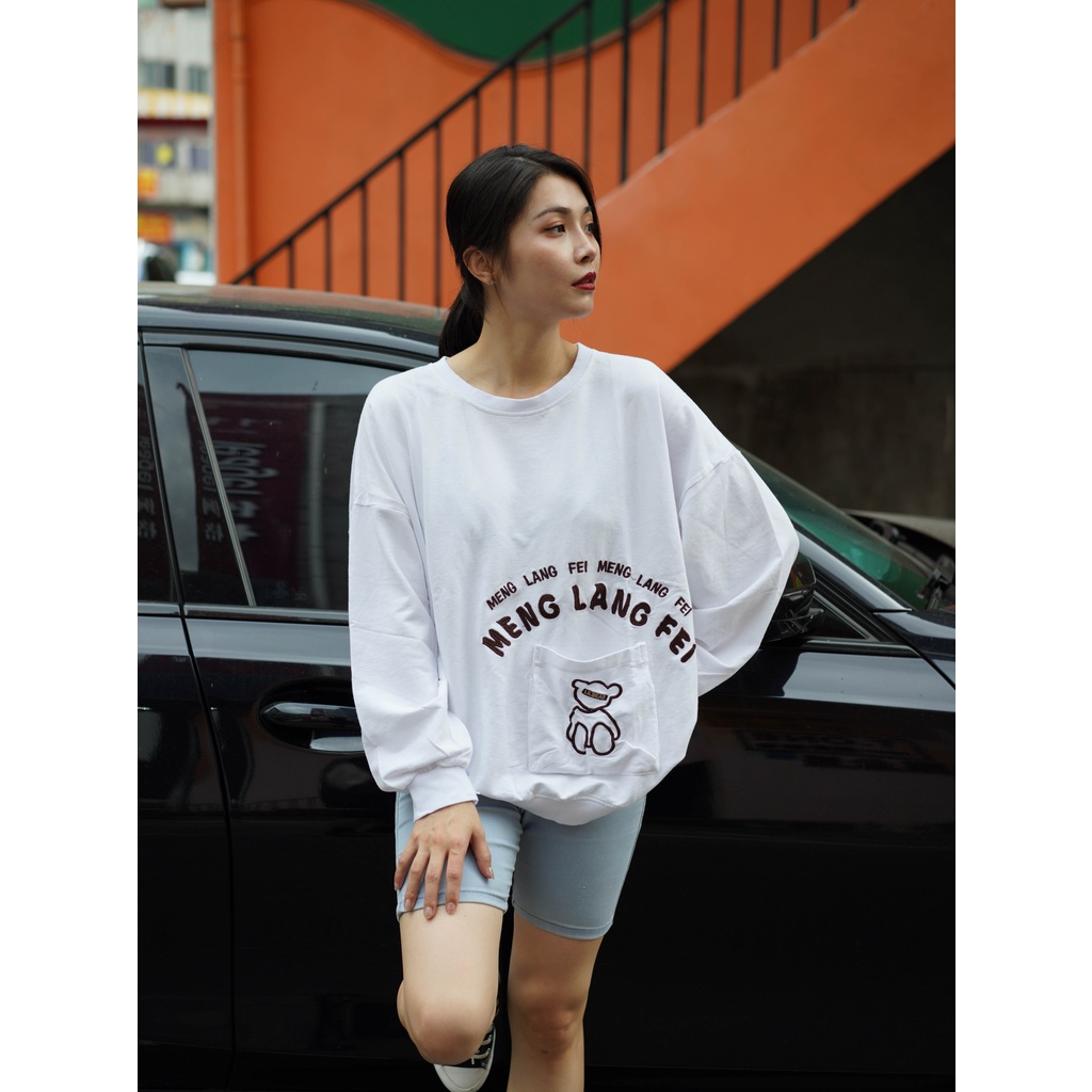 SWEATER WANITA 2022 MUSIM SEMI DAN MUSIM GUGUR TERBARU LONGGAR UKURAN BESAR KANTONG DEPAN BAJU LENGAN PANJANG FASHION TRENDI ALL-MATCH