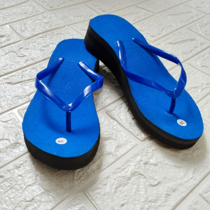 SANDAL JEPIT WADGES TINGGI SPONS WANITA SANDAL RUMAHAN POLOS