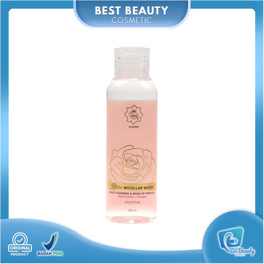 ★ BB ★ Viva Queen Rose Micellar Water 100ml - Daily Cleanser &amp; Make Up Remover with ROSE EXTRACT &amp; COLLAGEN [ALCOHOL FREE]