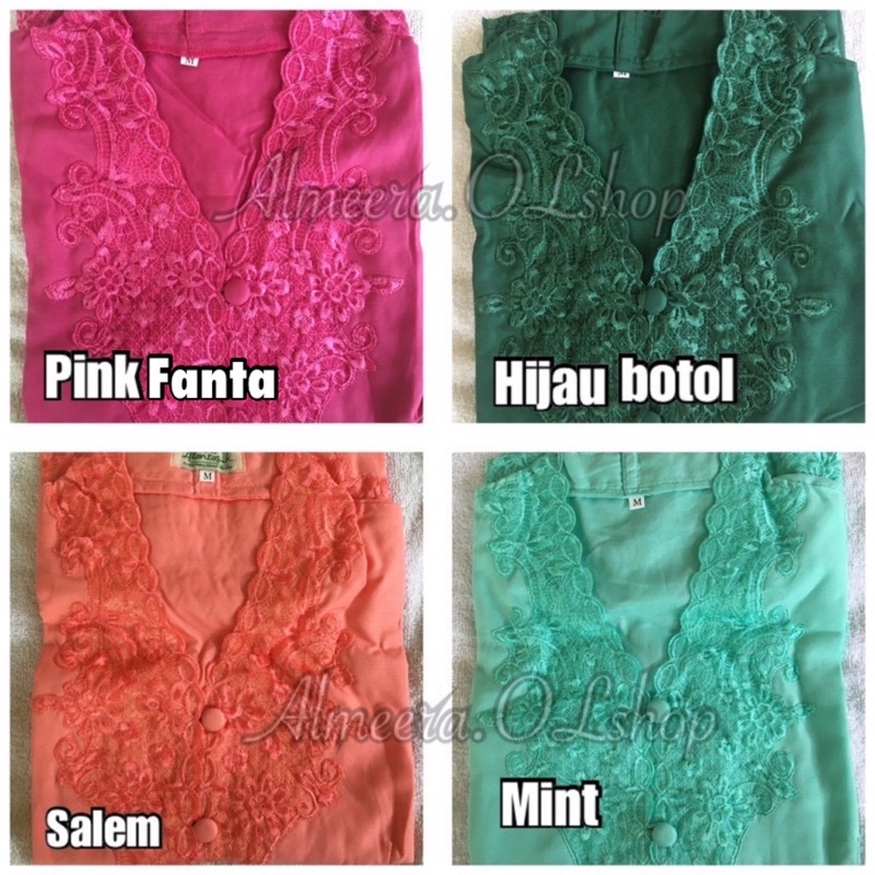 kebaya encim bordir warna senada kebaya kartini ukuran  jumbo 4L 5L 6L 7L LD 130 cm