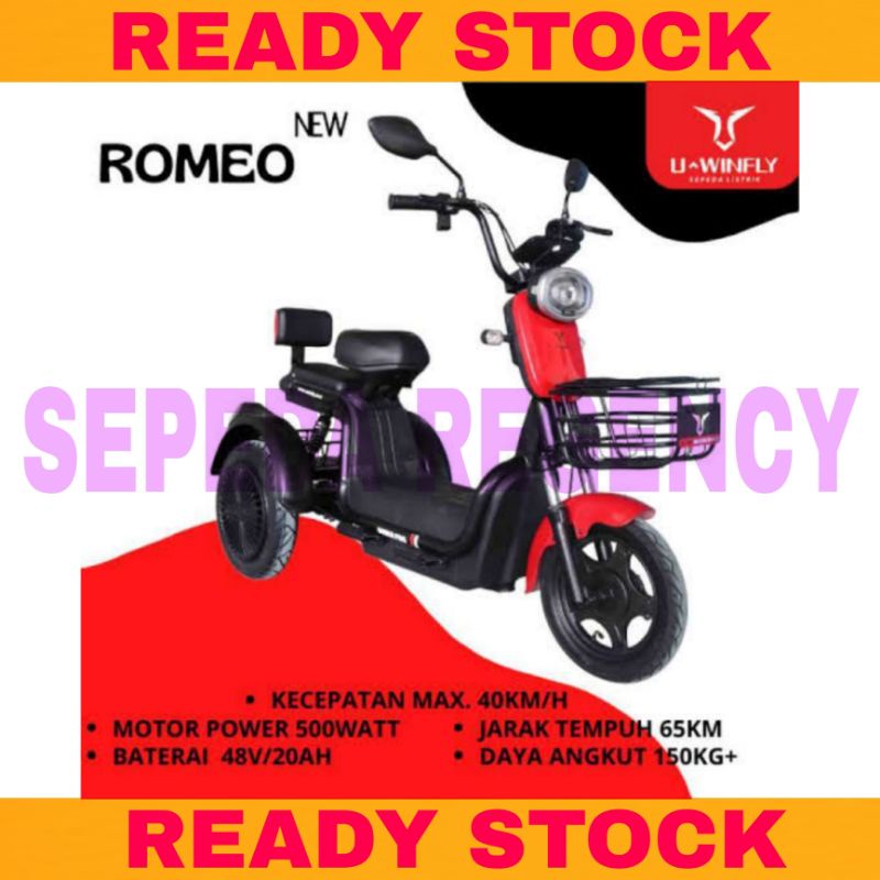 Sepeda Motor Listrik 3 Roda UWINFLY ROMEO Electric E Bike