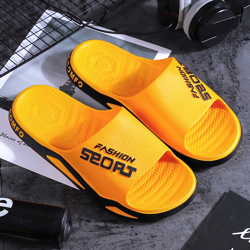 Sandal pria import sandal selop pria sandal slop pria sandal cowok [D01]-Kuning