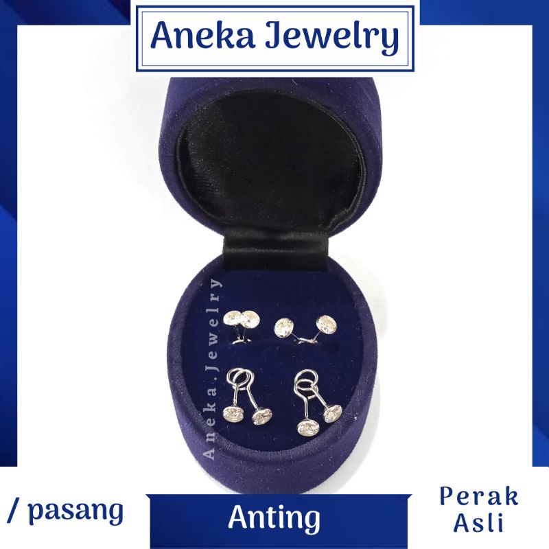 Anting Toge, Perak 925, Sepuh Emas Putih