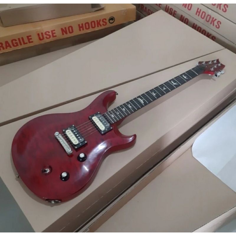 Gitar PRS custom pabrikan PU GNB korea - merah