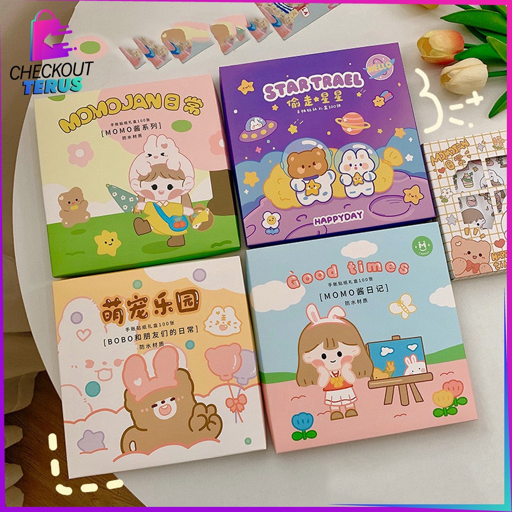 CT C473 Stiker 2D Isi 100pcs Buku Diary Tumblr Botol Motivasi Lucu Kekinian Dekorasi Scrapbook Sticker Aesthetic Karakter