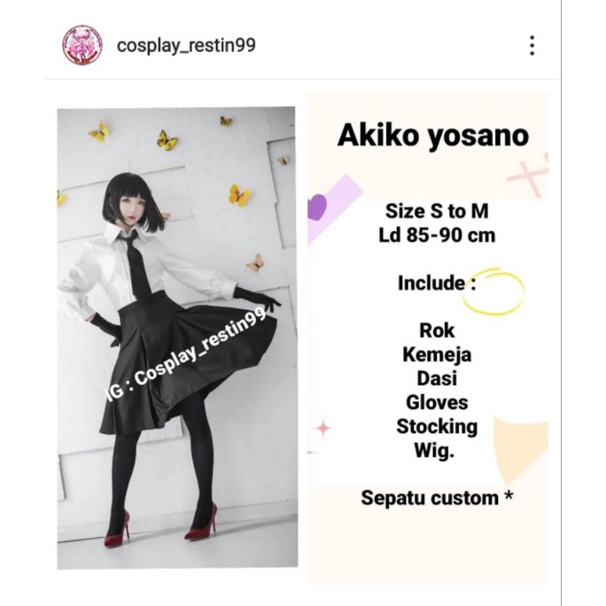 rental / sewa kostum cosplay anime akiko yosano