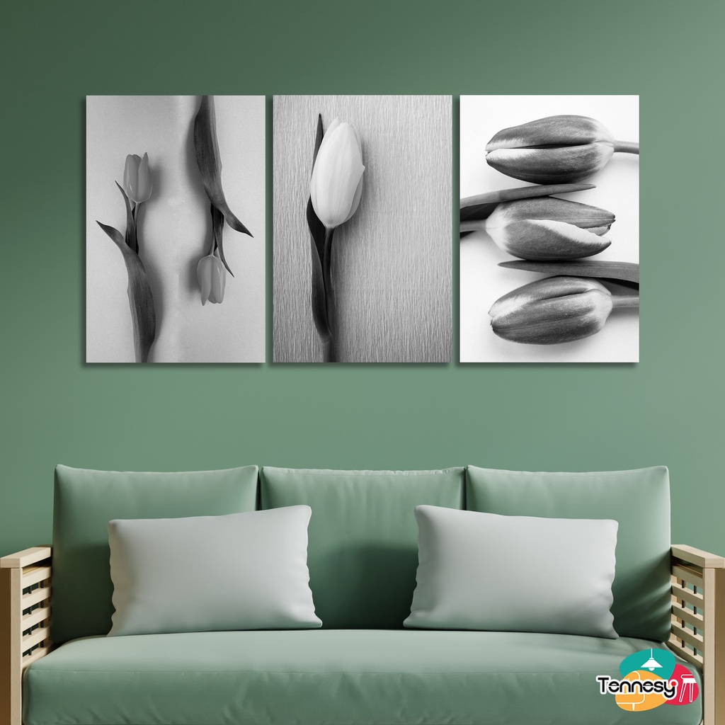 TENNESY HIASAN DINDING BUNGA TULIP FLOWER 20x30CM WALL DECOR PAJANGAN KAYU POSTER DEKORASI DINDING KAMAR TIDUR RUMAH