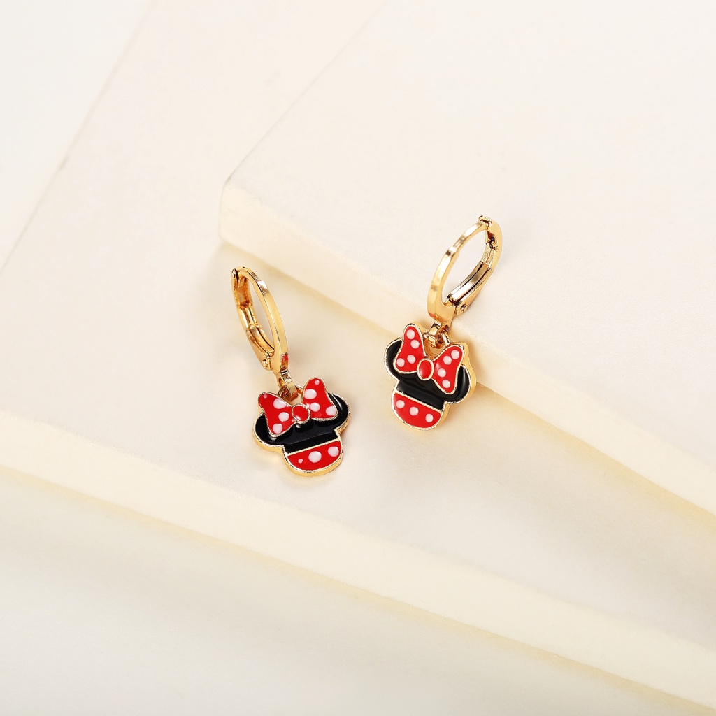 Y132 Perhiasan Lapis Emas Anting Anak Minie Mouse