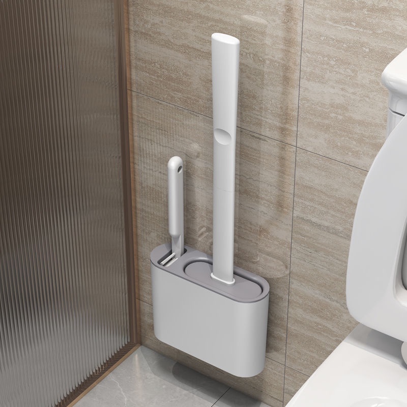 Set Sikat Toilet Bahan Silikon Flexible Dengan Holder