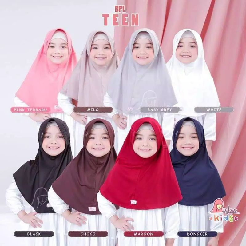 EVANZ BERGO INSTANT SERIES SEKOLAH HIJAB SERUT POLOS ANAK / REMAJA JERSEY STELLA