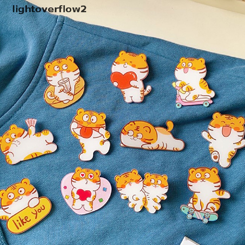 (lightoverflow2) 1pc Bros / Pin Motif Kartun Harimau Bahan Akrilik Untuk Aksesoris Wanita (ID)