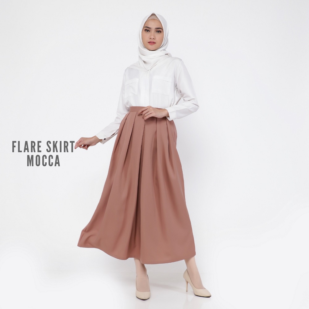 Rok Panjang Wanita - Rok Wanita Kekinian - Rok Hitam Kerja Panjang Payung - Rok Putih Panjang Wanita