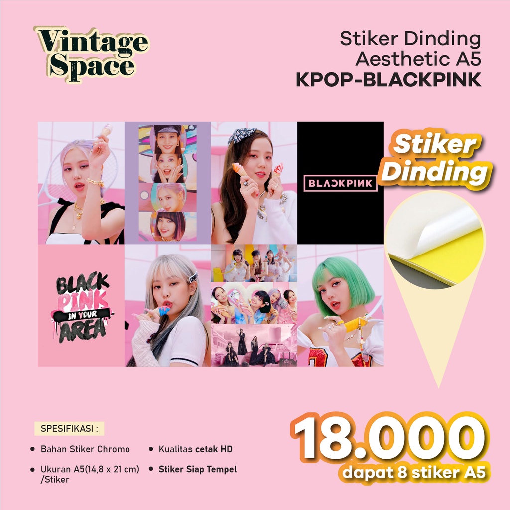 Stiker Dinding A5 Blackpink/ Stiker Aesthetic A5 / Stiker A5