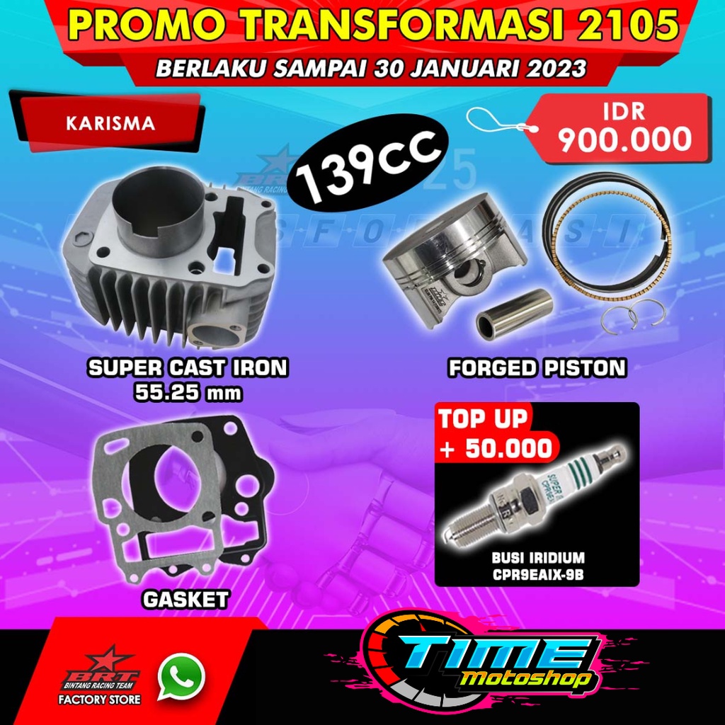 BLOK KARISMA / SUPRA X 125 55.25 139CC CAST IRON & FORGED PISTON BRT