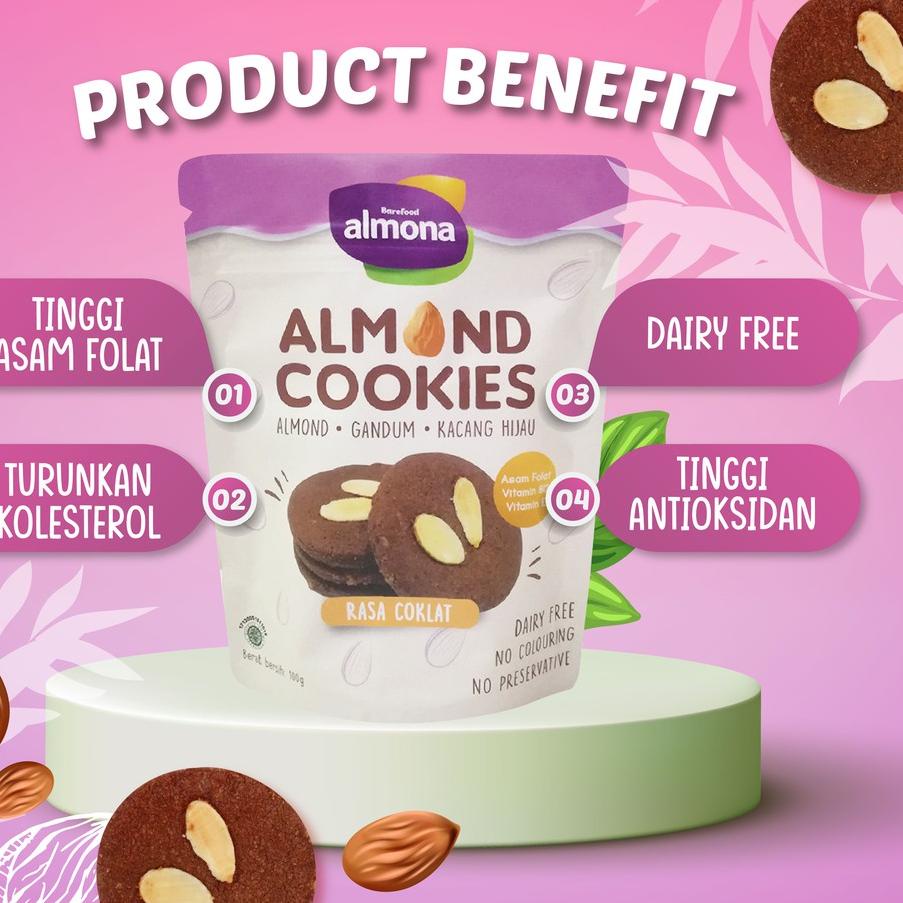 

COD Barefood Almond Cookies 90gr - Snack Sehat - Dairy Free - No Preservative - No Coloring !!!