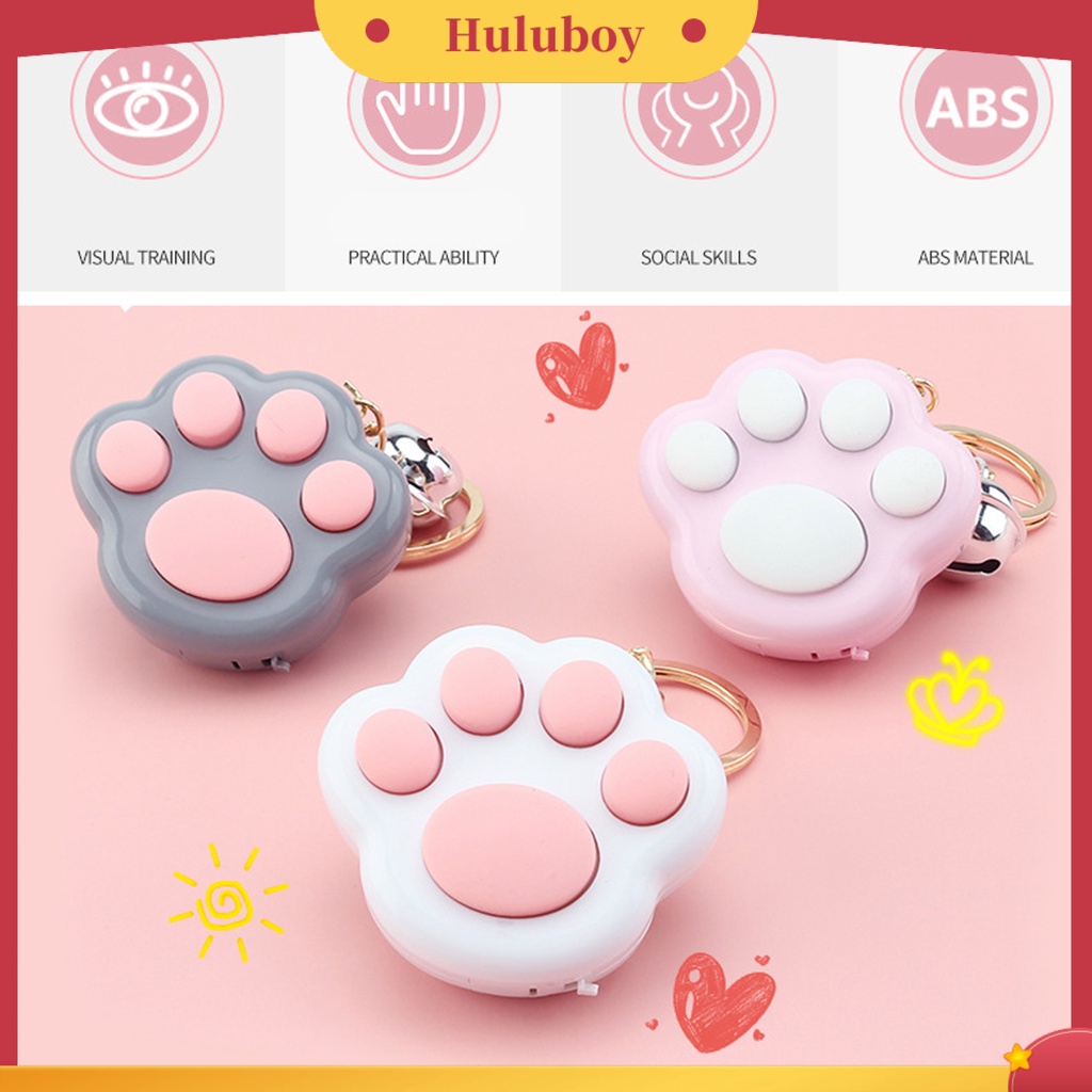Mini Fidget Toy Lovely Portable Funny Cat Paw Push Fidget Game Keychain