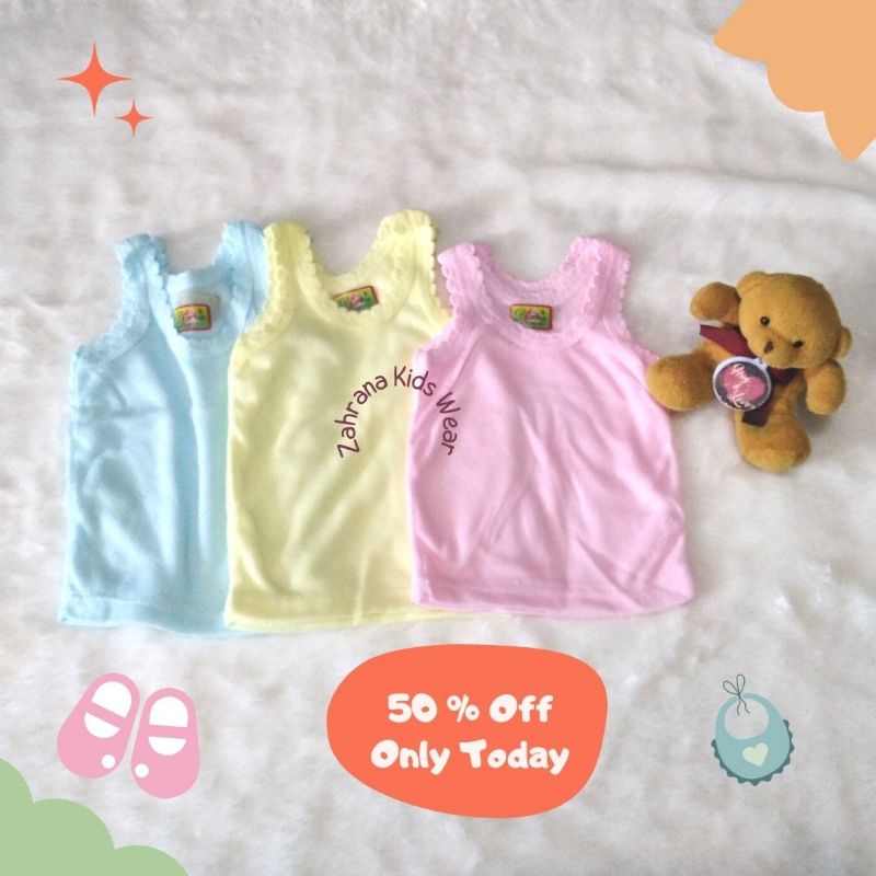 Kaos Dalam Anak Perempuan Mix warna 1 tahun sampai 8 tahun 12 Pcs