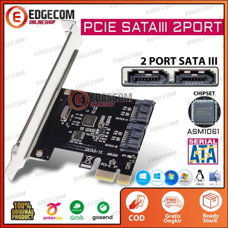 PCIE / PCI EXPRESS SATA III 2 Port Card Adapter