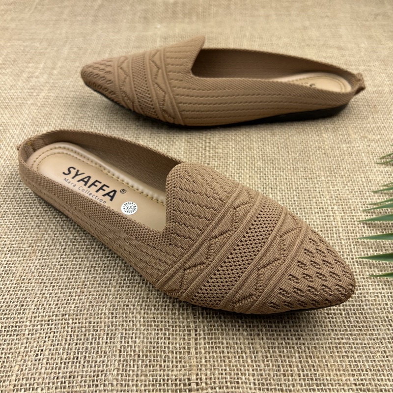 MARASYAFFA - SEPATU FLAT WANITA MULES RAJUT IMPORT SF50