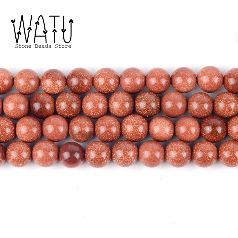 Manik Batu Alam Pasir Mas Coklat  4mm 6mm 8mm 10mm 12mm