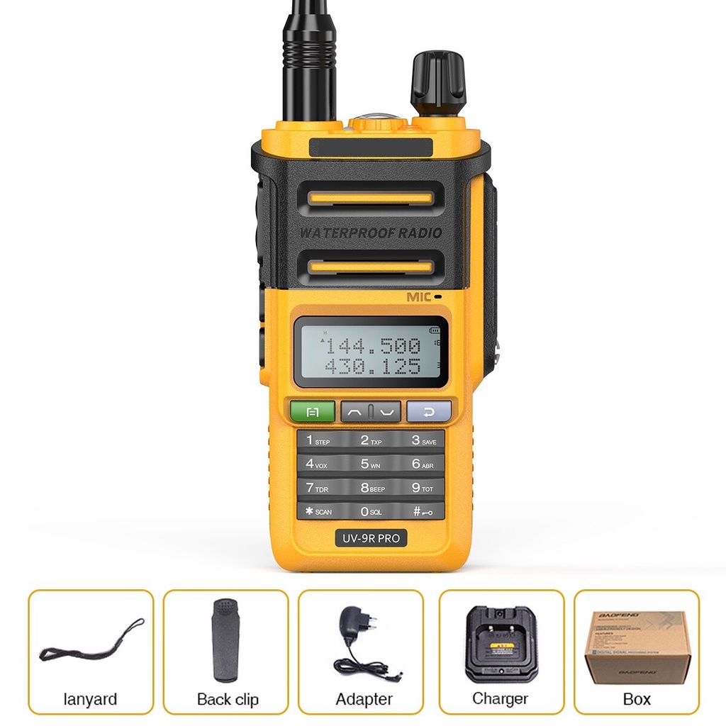 AKN23 - HT Walkie talkie UV-9R pro HIGH POWER 18W 9800 mAh WATERPROOF