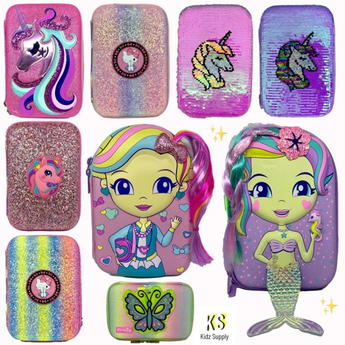 

(COD) Kotal Tempat pensil hardtop glitter sequin usap anak perempuan unicorn HEMAT Kode 3